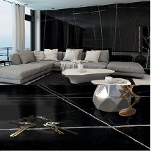 SAHARA BLACK Rettif:Γυαλιστερά Lux Δαπέδου &Τοίχου Γρανίτης 60x60cm